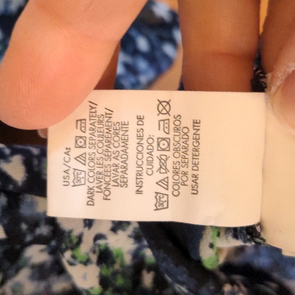 Calvin Klein Sheer Impressionist Blouse Blue Green S 🔥Host Pick  1-2-25🔥 - Picture 10 of 12